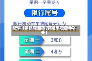近来【最新高速限行高速限号查询今天】