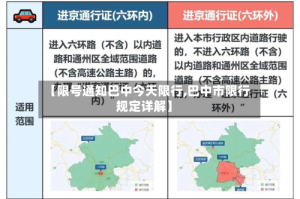 【限号通知巴中今天限行,巴中市限行规定详解】