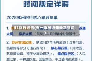 51限行通告(五一限号通知最新查询)