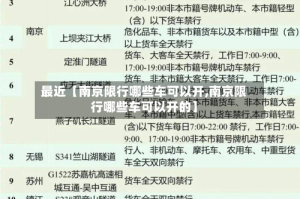 最近【南京限行哪些车可以开,南京限行哪些车可以开的】
