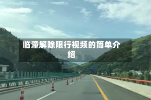 临潼解除限行视频的简单介绍