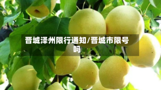 晋城泽州限行通知/晋城市限号吗