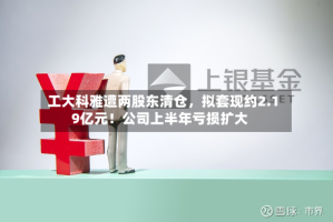 工大科雅遭两股东清仓，拟套现约2.19亿元！公司上半年亏损扩大