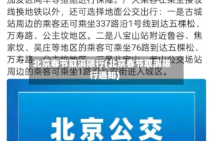 北京春节取消限行(北京春节取消限行通知)