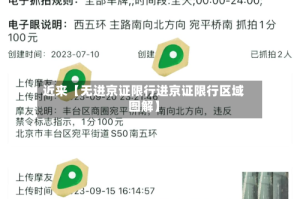 近来【无进京证限行进京证限行区域图解】