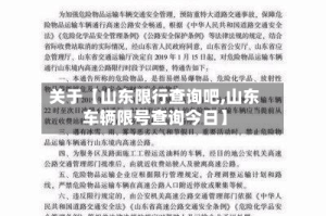 关于【山东限行查询吧,山东车辆限号查询今日】