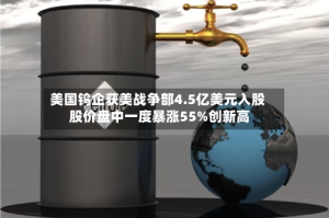 美国钨企获美战争部4.5亿美元入股 股价盘中一度暴涨55%创新高