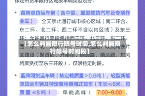 【怎么判断限行限号时间,怎么判断限行限号时间段】