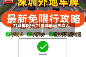 71彩排限行(71车牌最忌三种人)