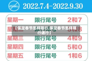 【保定春节怎样限行,保定春节怎样限行通行】