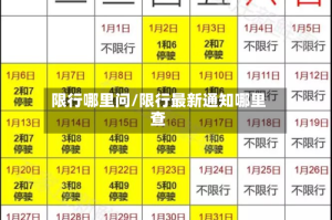 限行哪里问/限行最新通知哪里查