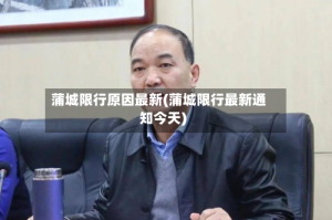 蒲城限行原因最新(蒲城限行最新通知今天)