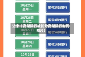 近来【高架限行被扣分高架限行时间照片】