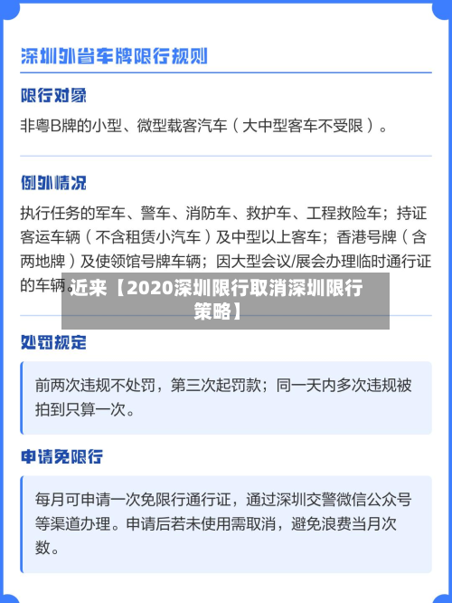 近来【2020深圳限行取消深圳限行策略】-第1张图片