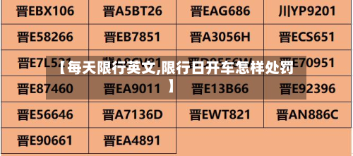 【每天限行英文,限行日开车怎样处罚】-第1张图片
