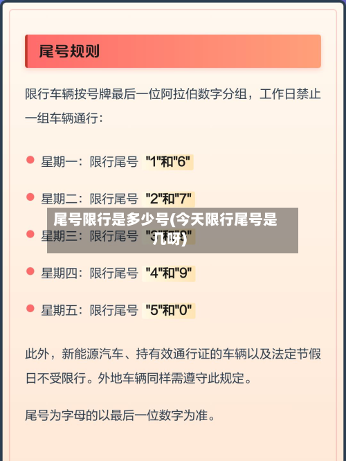 尾号限行是多少号(今天限行尾号是几呀)-第1张图片