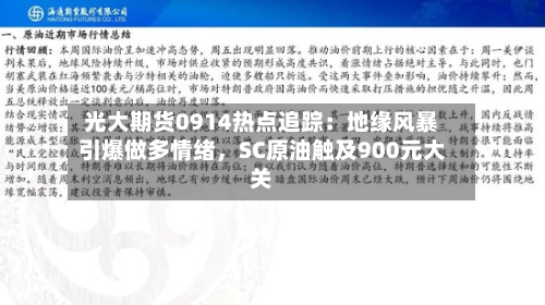 光大期货0914热点追踪：地缘风暴引爆做多情绪	，SC原油触及900元大关-第1张图片