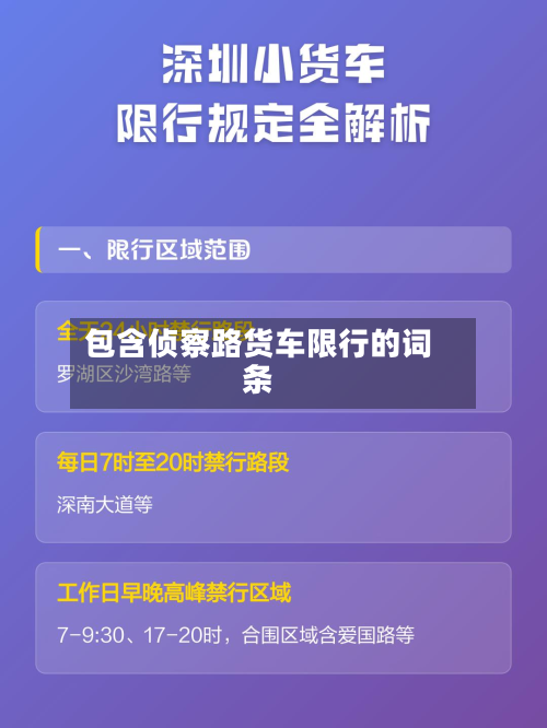 包含侦察路货车限行的词条-第2张图片