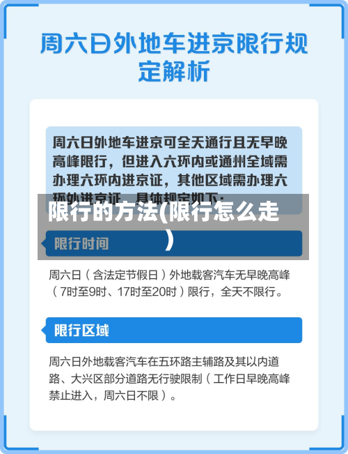 限行的方法(限行怎么走)-第1张图片