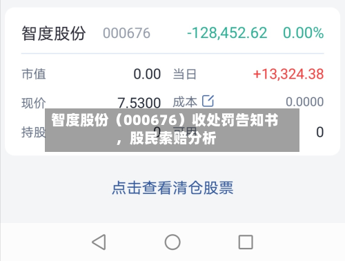 智度股份（000676）收处罚告知书，股民索赔分析-第1张图片