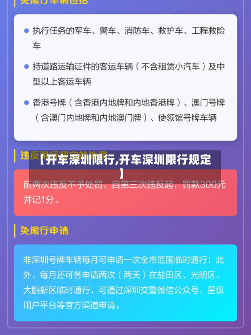 【开车深圳限行,开车深圳限行规定】-第1张图片