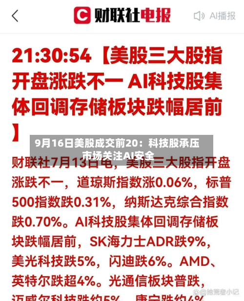 9月16日美股成交前20:科技股承压 市场关注AI安全-第1张图片