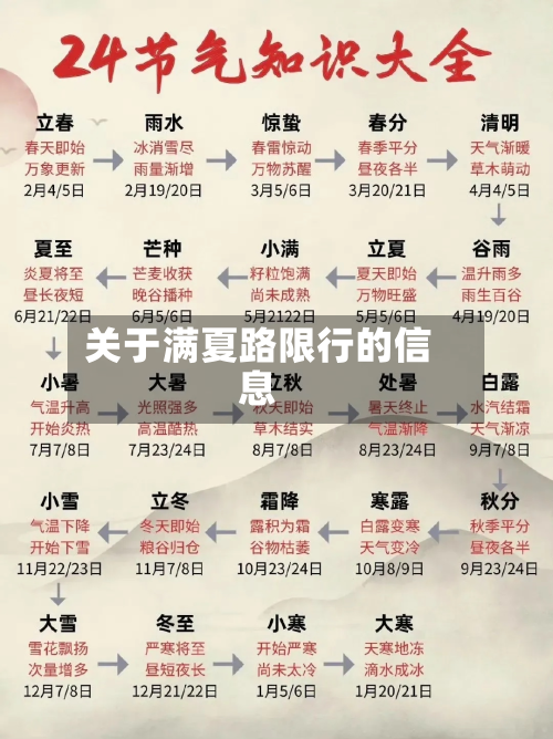 关于满夏路限行的信息-第1张图片