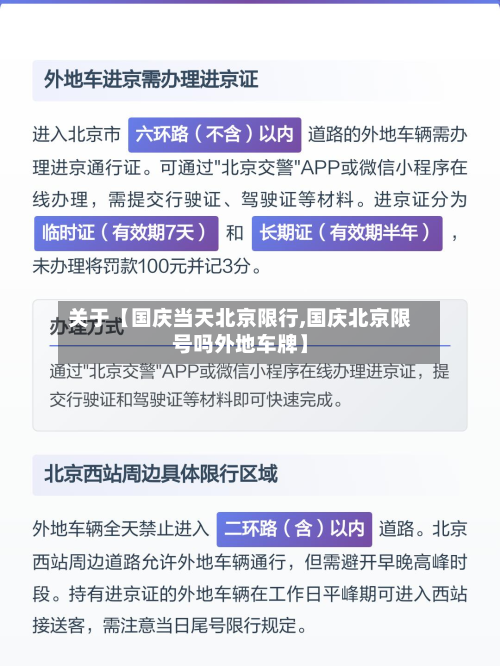 关于【国庆当天北京限行,国庆北京限号吗外地车牌】-第1张图片