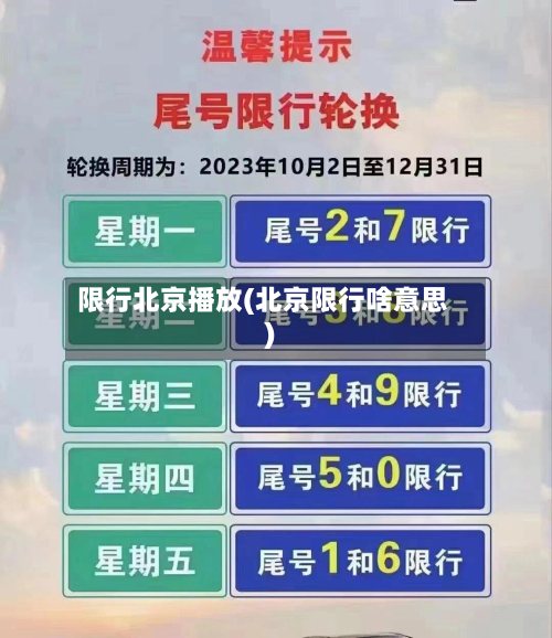 限行北京播放(北京限行啥意思)-第1张图片