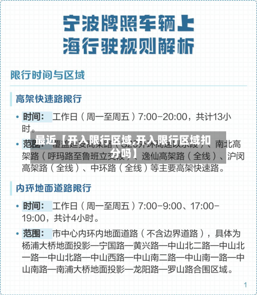 最近【开入限行区域,开入限行区域扣分吗】-第2张图片