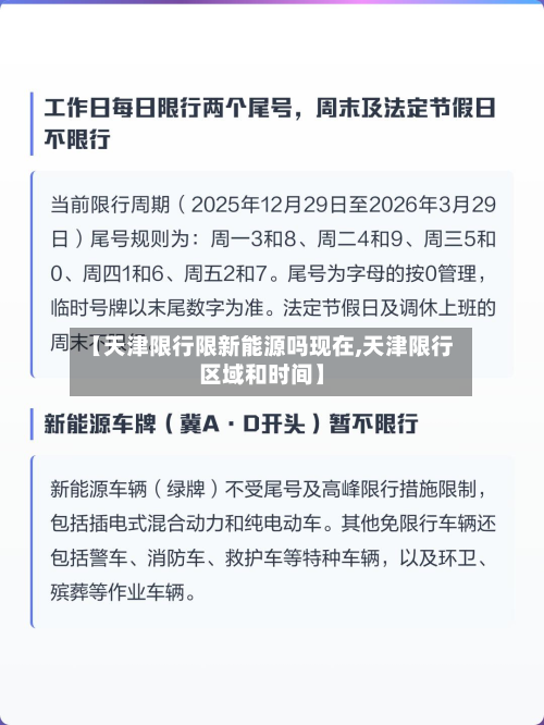 【天津限行限新能源吗现在,天津限行区域和时间】-第1张图片