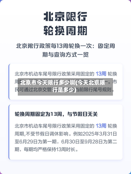 北京市今天限行多少啊(今天北京限行是多少)-第1张图片