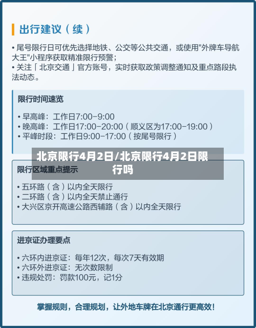 北京限行4月2日/北京限行4月2日限行吗-第2张图片