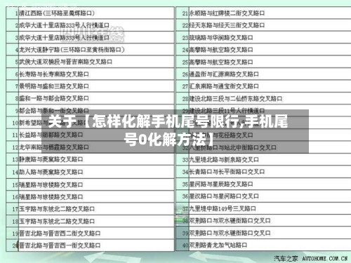 关于【怎样化解手机尾号限行,手机尾号0化解方法】-第1张图片
