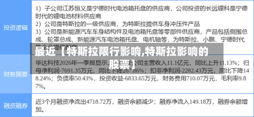 最近【特斯拉限行影响,特斯拉影响的股票】-第1张图片