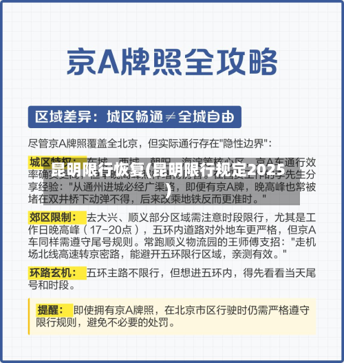 昆明限行恢复(昆明限行规定2025)-第3张图片