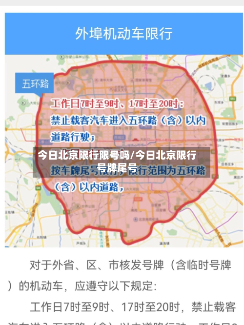 今日北京限行限号吗/今日北京限行号牌尾号-第2张图片