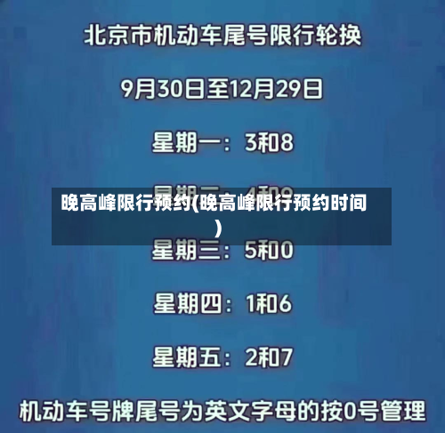 晚高峰限行预约(晚高峰限行预约时间)-第3张图片