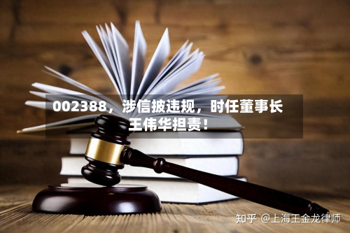 002388	，涉信披违规，时任董事长王伟华担责！-第1张图片